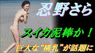 忍野さら  「スイカ泥棒か！」  巨大な“横乳”が話題に