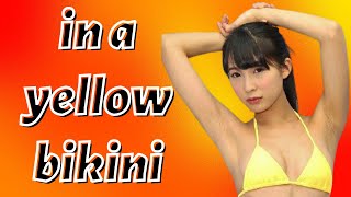 Japanese gravure idol Kawasaki Aya in yellow bikini / 日本のグラビアアイドル川崎彩の黄色いビキニ