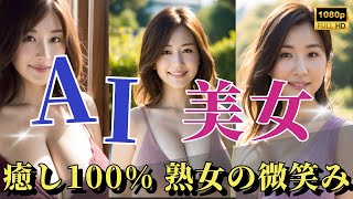 AI美女|癒し100% 熟女の微笑み|AIグラビア|Healing Mature Smiles|AI Art|AI Lookbook|AI Beauty|AI뷰티|人工智能美女